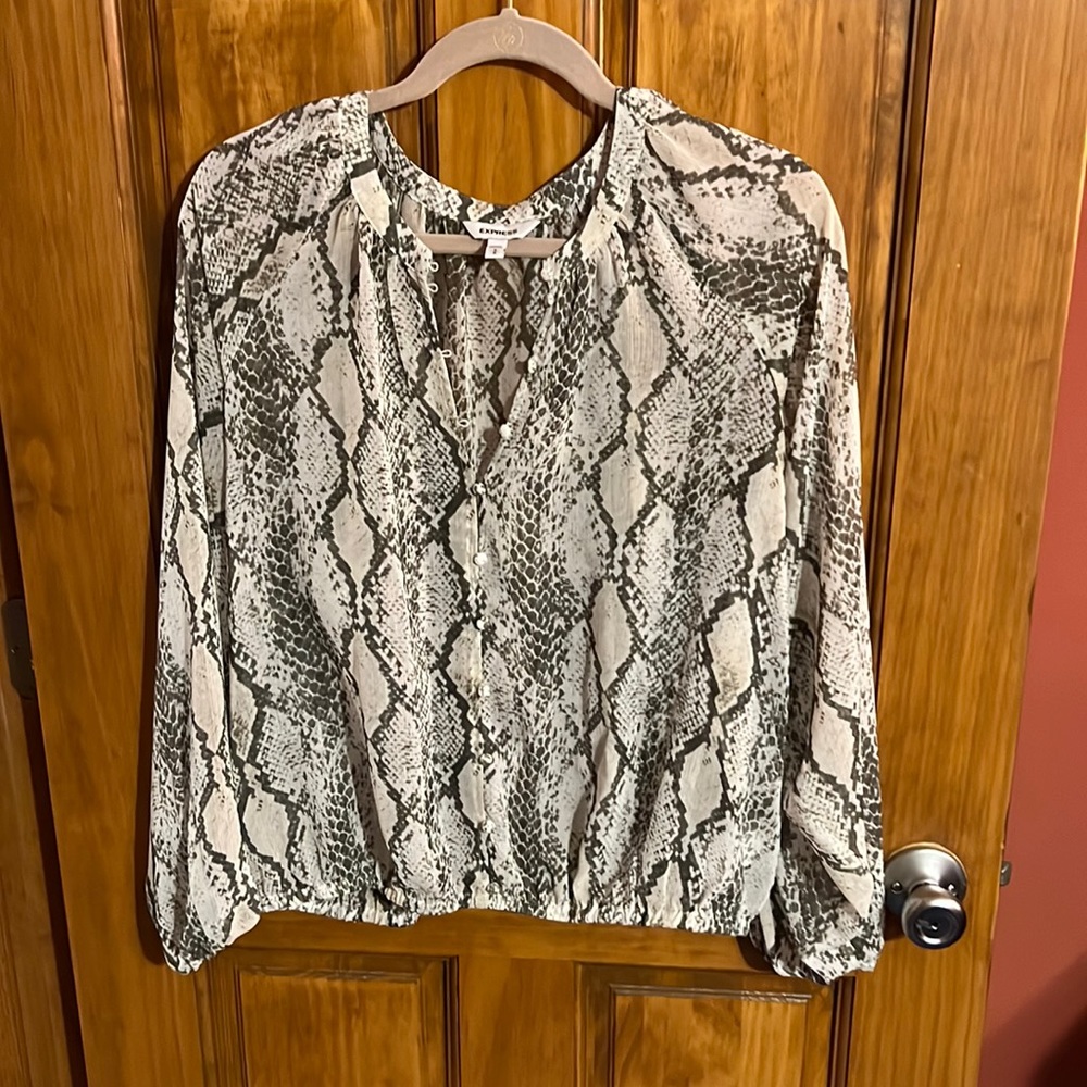 Snakeskin print top